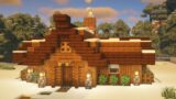 Minecraft: How to build a Winter Log Cabin