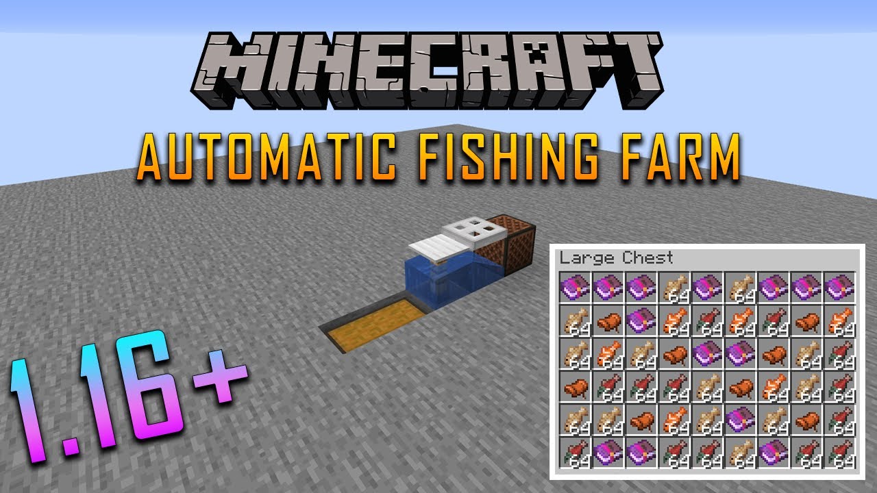 Minecraft Java 1.15 Automatic AFK Fishing Farm Tutorial - Minecraft videos