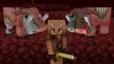 Minecraft: Piglin VS 2 Depredadores