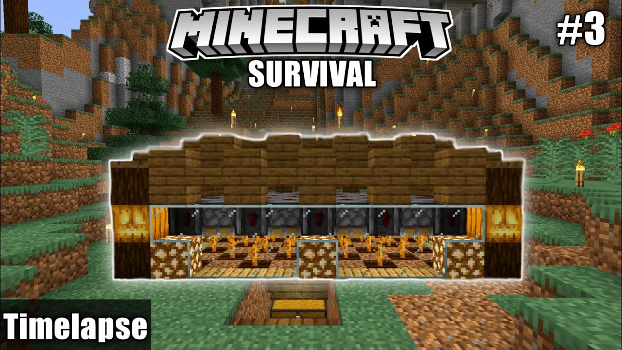 Minecraft Survival 1.16 - Easy Cow Farm & Fully Auto Pumpkin Farm ...