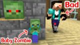 Monster School : Bad Herobrine and Poor Baby Zombie – Sad Story – Minecraft Animation