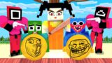 Monster School : Squid Game Dolls Play With Baby Zombie  – Sad Story – Minecraft Animation