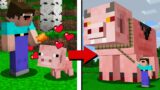 What HAPPENS if you TAME a PIG in minecraft? in Minecraft Noob vs Pro