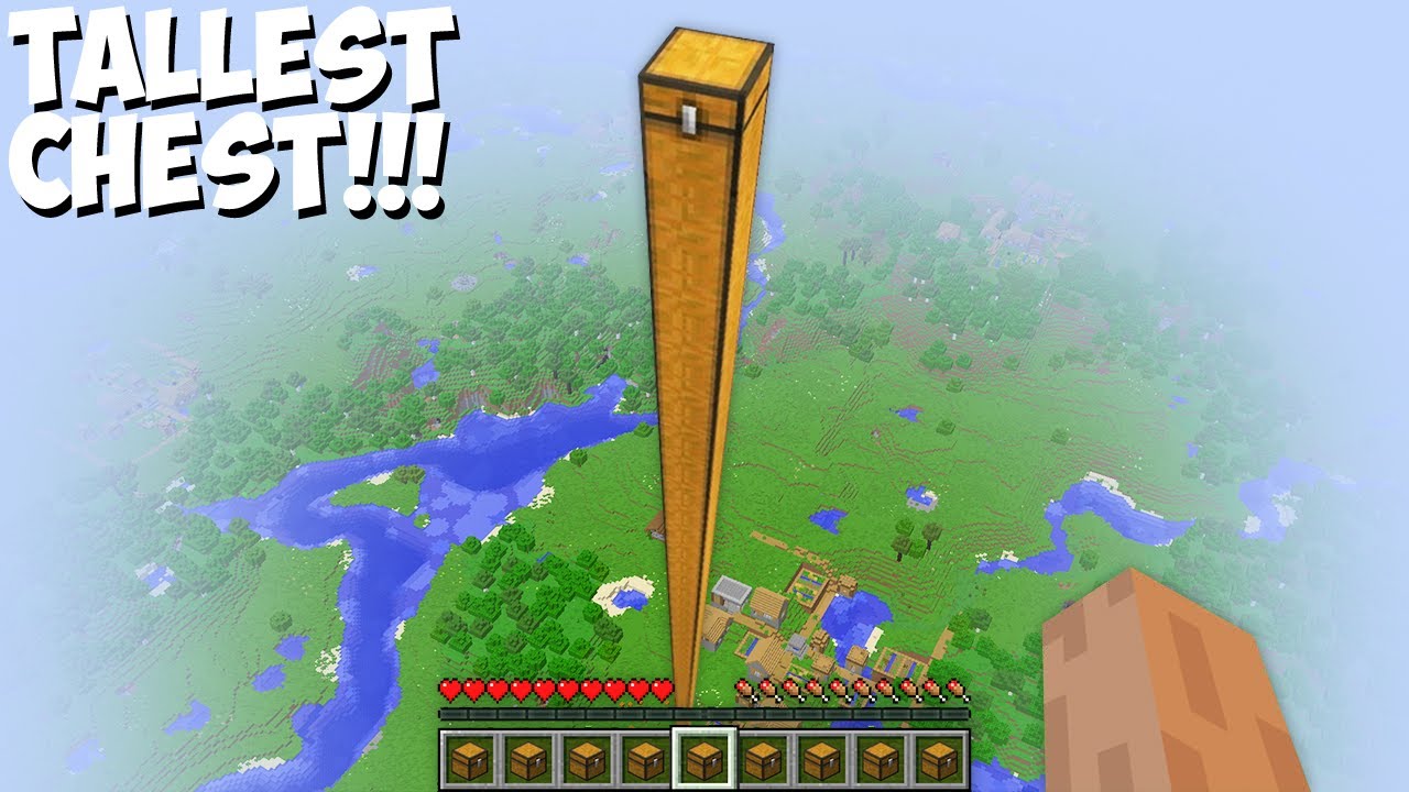 What INSIDE THIS MOST TALLEST CHEST in Minecraft ! BIGGEST CHEST