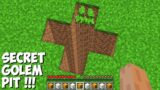Where DOES THIS SECRET GOLEM PIT LEAD in Minecraft ? CURSED GOLEM TUNNEL !