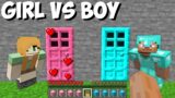 GIRLS DOOR vs BOYS DOOR but which is THE BEST in Minecraft ? CHALLENGE 100% TROLLING !