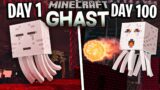 I Survived 100 Days as a GHAST in Minecraft