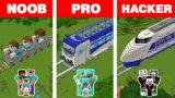 Minecraft NOOB vs PRO vs HACKER: FAMILY TRAIN HOUSE BUILD CHALLENGE / Animation