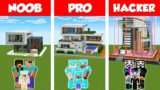 Minecraft NOOB vs PRO vs HACKER: SAFEST FAMILY HOUSE BUILD CHALLENGE in Minecraft / Animation