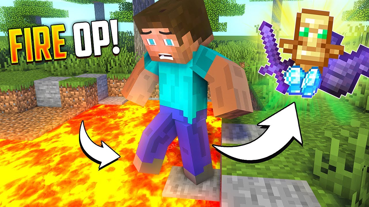 Minecraft but FIRE Gives OP ITEMS... - Minecraft videos