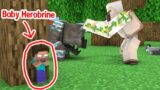 Monster School : Iron Golem War Ravager To Protects Baby Herobrine – Minecraft Animation