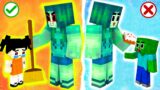 Monster School : Squid Game Dolls Good and Bad Mother Zombie – Sad Story – Minecraft Animation