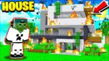 My NEW MINECRAFT HOUSE Was BURNED DOWN! (trolled)