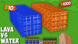 Which SECRET CONTAINER IS BETTER TO BUY in Minecraft ? LAVA CONTAINER VS WATER CONTAINER !