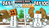 Can I Survive 100 Days as a Snow Golem in Minecraft?