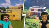 EPIC MODERN HOUSE BUILD BATTLE with my BROTHER in MINECRAFT