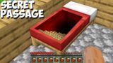 How to BUILD SUPER SECRET PASSAGE in BED in Minecraft ? BED TUNNEL !