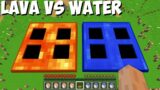 How to OPEN this BIGGEST LAVA TRAPDOOR vs WATER TRAPDOOR in Minecraft ? SECRET PASSAGE !