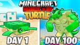 I Survived 100 DAYS as a TURTLE in HARDCORE Minecraft!