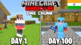 I Survived 100 Days on One Chunk in Minecraft Hardcore (HINDI)