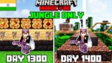I Survived 1400 Days in Jungle Only World in Minecraft Hardcore(hindi)
