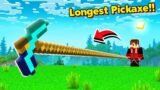 Minecraft, But I Can Craft WORLD'S LONGEST PICKAXE….