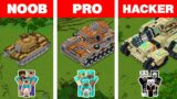 Minecraft NOOB vs PRO vs HACKER: FAMILY TANK HOUSE BUILD CHALLENGE / Animation