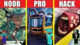 SIREN HEAD VS BUS EATER VS TRAIN EATER BUILD CHALLENGE – NOOB vs PRO vs HACKER / Minecraft Animation