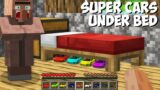 Why does VILLAGER HIDE SUPER CARS UNDER BED in Minecraft ? NEW SECRET CAR !