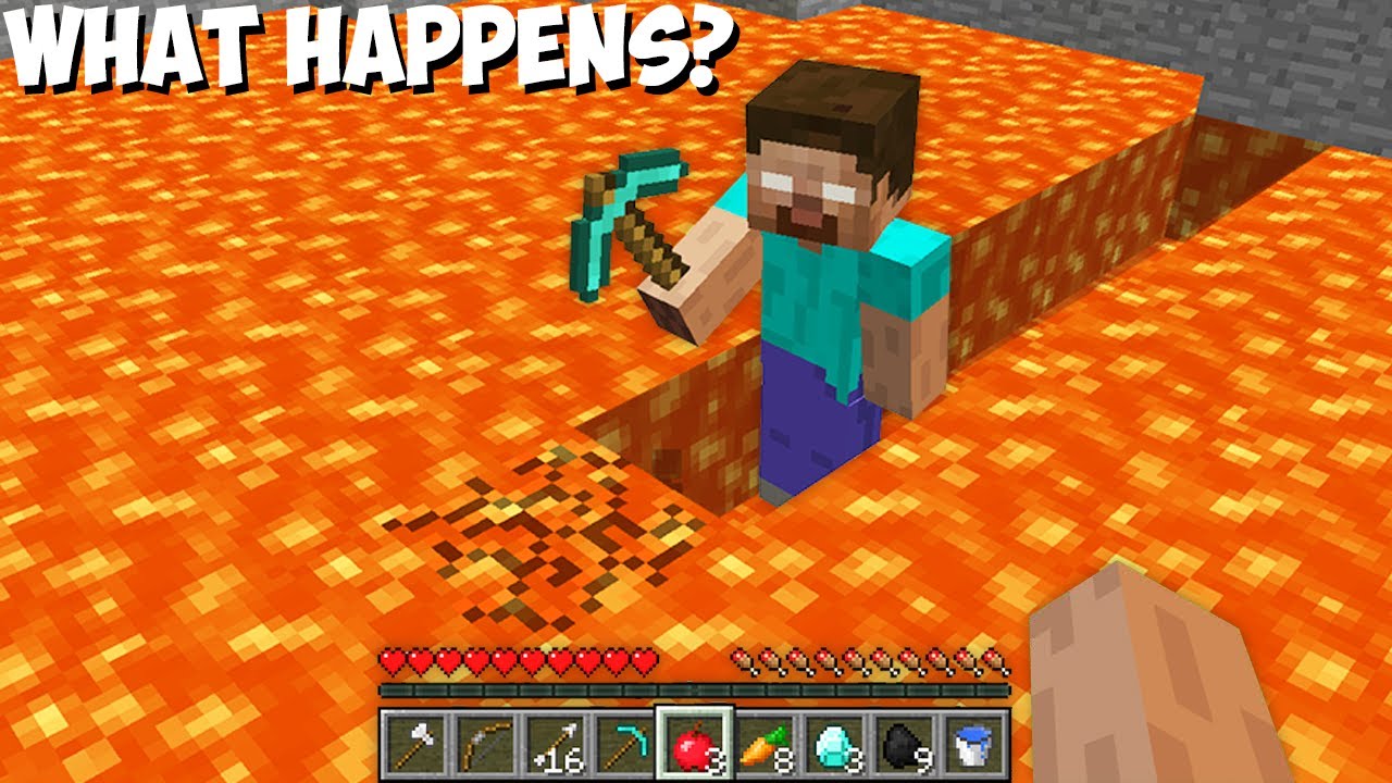 You WILL BE SHOCKED but how MINE LAVA in Minecraft ? CHALLENGE 100