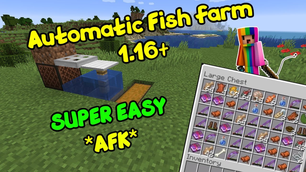 How To Build A Afk Fish Xp Farm Easy Minecraft Java Minecraft Videos