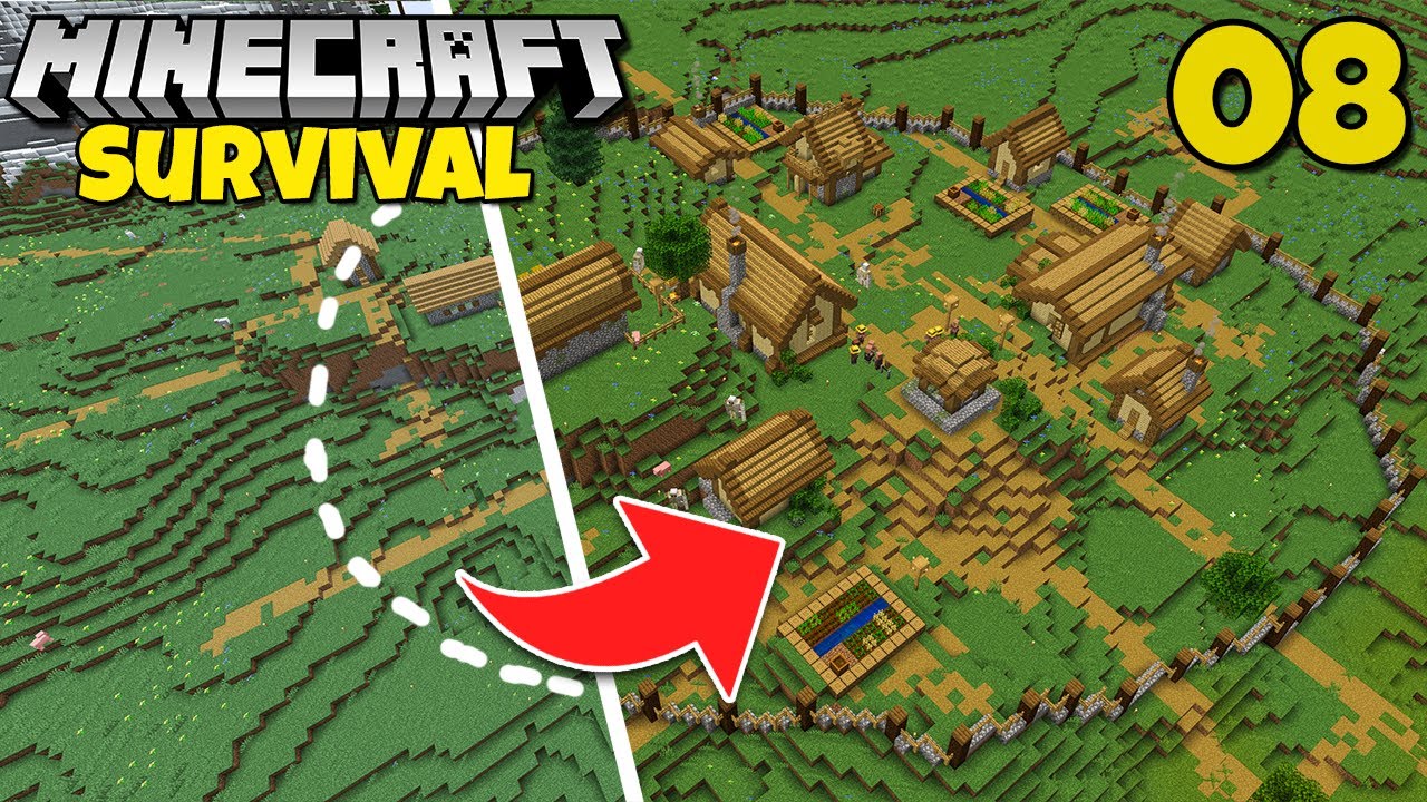 I Transformed a VILLAGE in Minecraft 1.18 Survival Let's Play 8