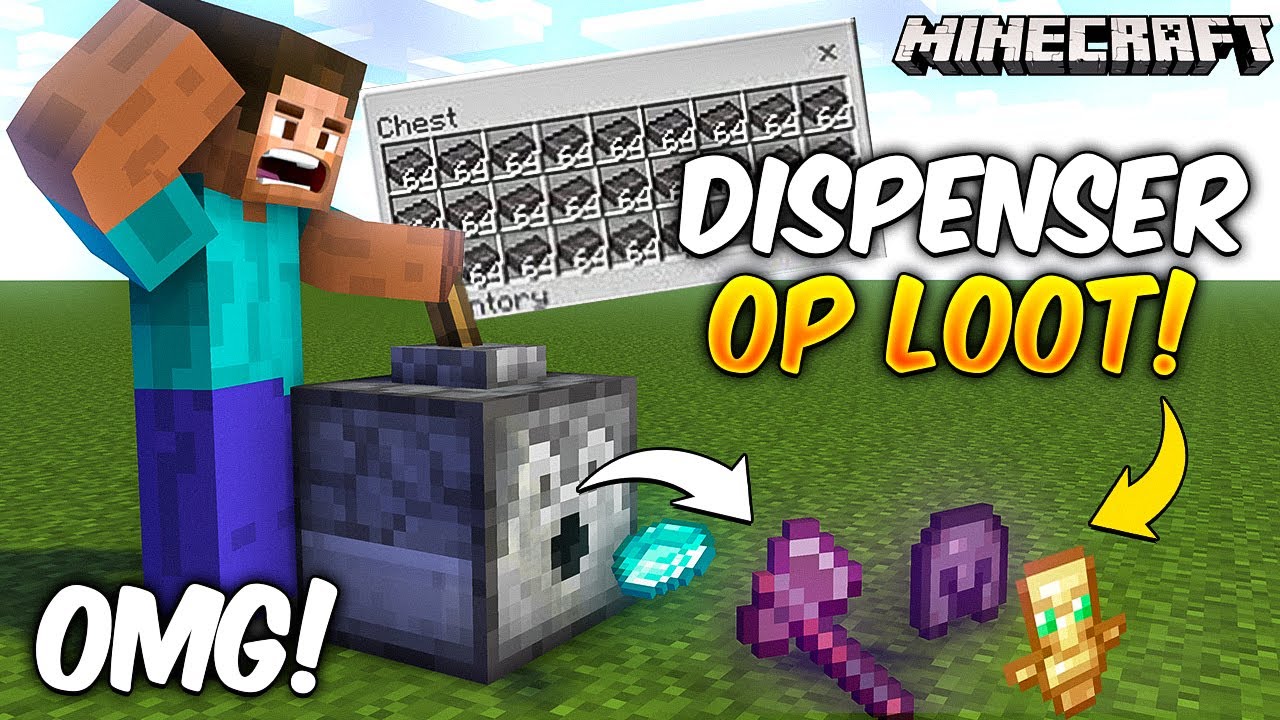 Minecraft but Dispenser Gives OP ITEMS... - Minecraft videos