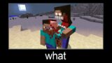 Minecraft wait what meme part 194 (scary herobrine and steve)
