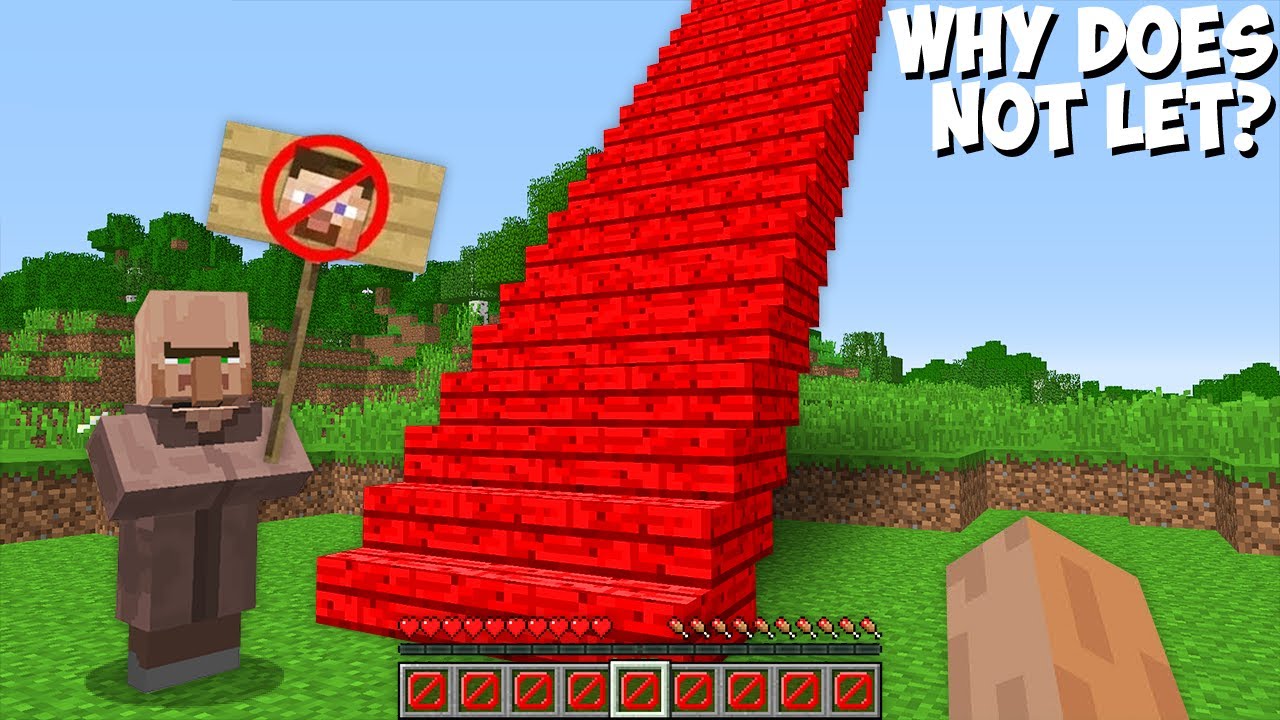 Why VILLAGERS does NOT LET behind STRANGE STAIRS in Minecraft