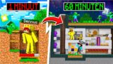 1 MINUUT vs 60 MINUTEN BUNKER Bouwen CHALLENGE! (Minecraft)