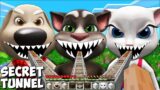 This is Secret tunnel in TALKING TOM and ANGELA HEAD and BEN in minecraft – Gameplay animations