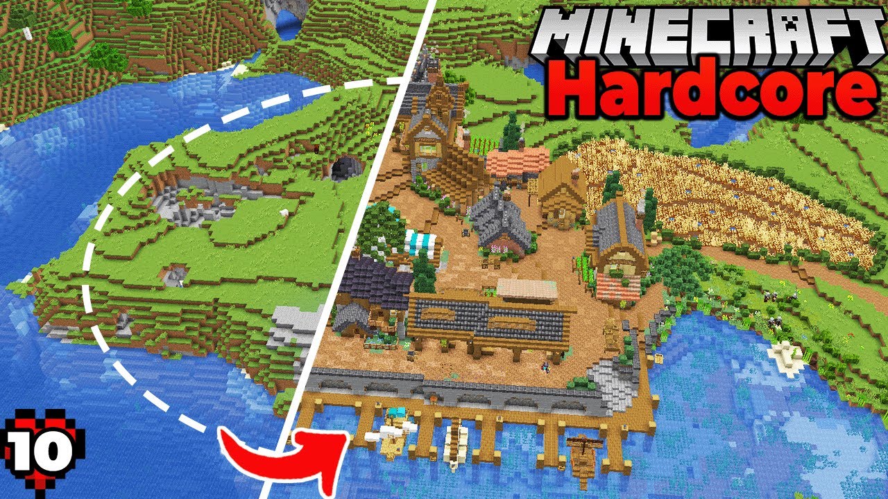 I BUILT a MEGA VILLAGE in HARDCORE MINECRAFT 1.18 SURVIVAL Let's Play ...