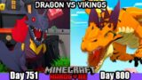 I Survived 800 Days in Dragon vs Vikings in Minecraft Hardcore