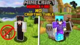 I Tried to SURVIVE on Minecraft Hardcore But Without Crafting Table (Hindi)