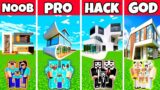 Minecraft: FAMILY EASY FIRST CLASS MANSION BUILD CHALLENGE – NOOB vs PRO vs HACKER vs GOD
