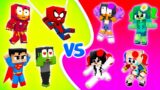 Monster School : Baby Superheroes LOVE CURSE Hulk vs Beautiful Girl Zombie – Minecraft Animation