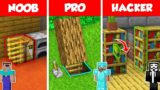 SECRET TRAP BASE ENTRANCE HOUSE BUILD CHALLENGE – NOOB vs PRO vs HACKER / Minecraft Battle Animation