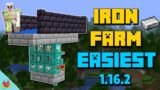 Super Easy & Efficient IRON FARM Tutorial in Minecraft 1.16.2