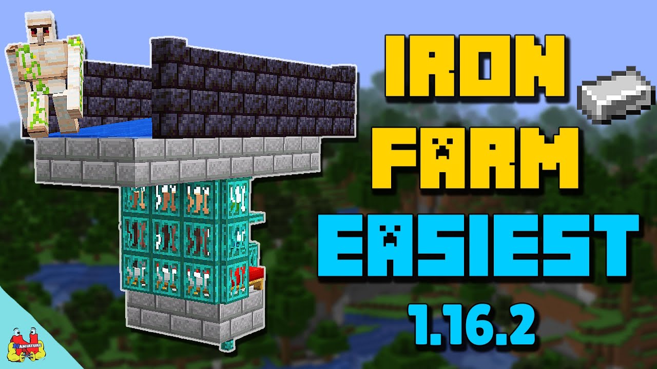 Super Easy & Efficient IRON FARM Tutorial in Minecraft 1.16.2 Minecraft videos