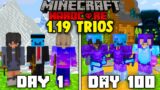 We Survived 100 Days in 1.19 Minecraft Hardcore – TRIO Minecraft Hardcore 100 Days