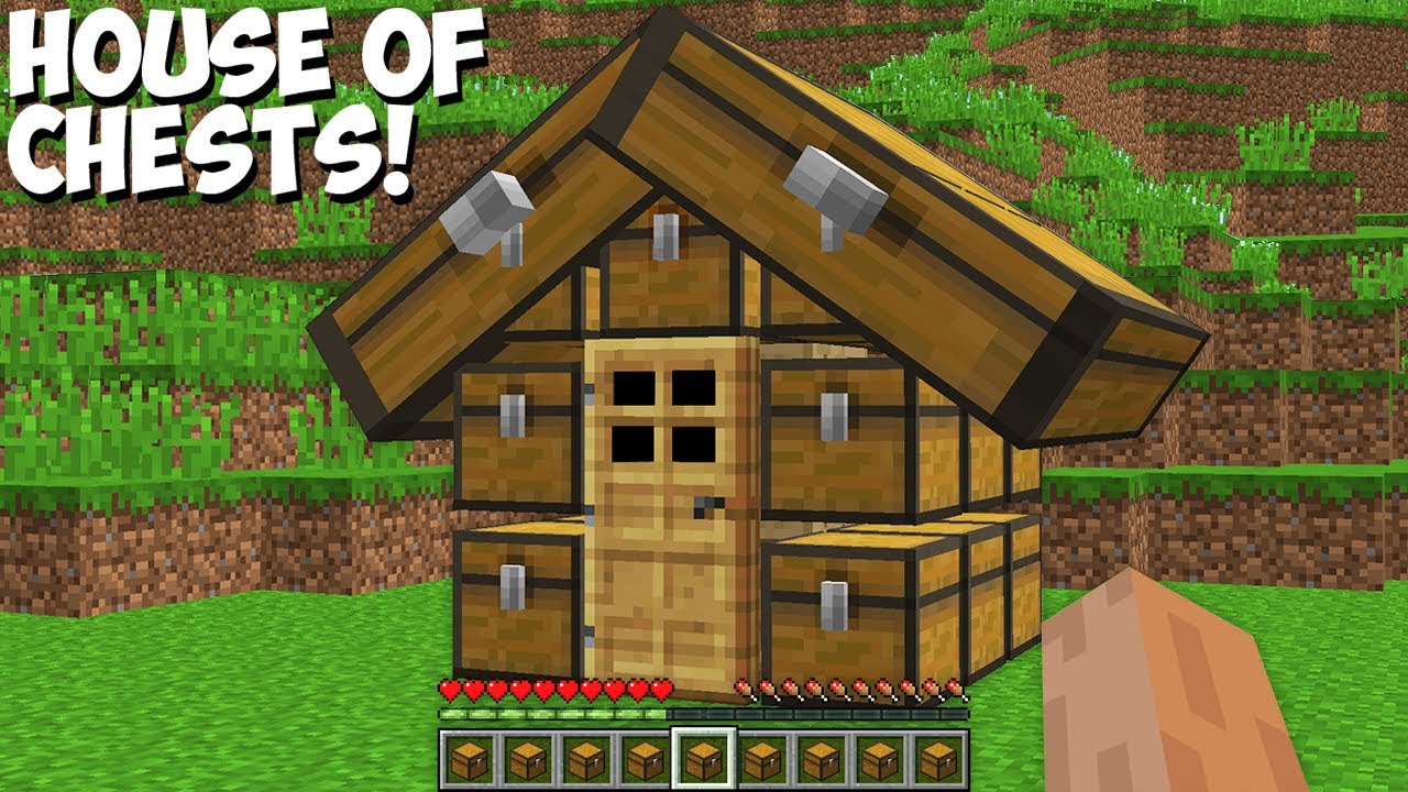 What inside this BIGGEST HOUSE of CHESTS in Minecraft ? UNUSUAL HOUSE ...