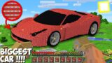 Who PARKED THE BIGGEST TNT SUPER CAR NEAR THE VILLAGE in Minecraft ? HUGE TNT CAR !