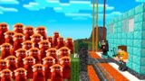 1000 TURNING RED vs TAJNA BAZA w Minecraft!