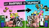 ANIMALS AND MONSTER TURNED INTO A HUMAN – MINECRAFT MONSTER SCHOOL ANIMATION